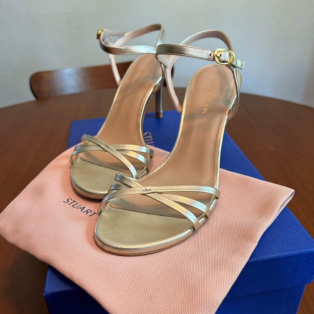 Stuart Weitzman Starla 80 Leather Sandal size 6.5